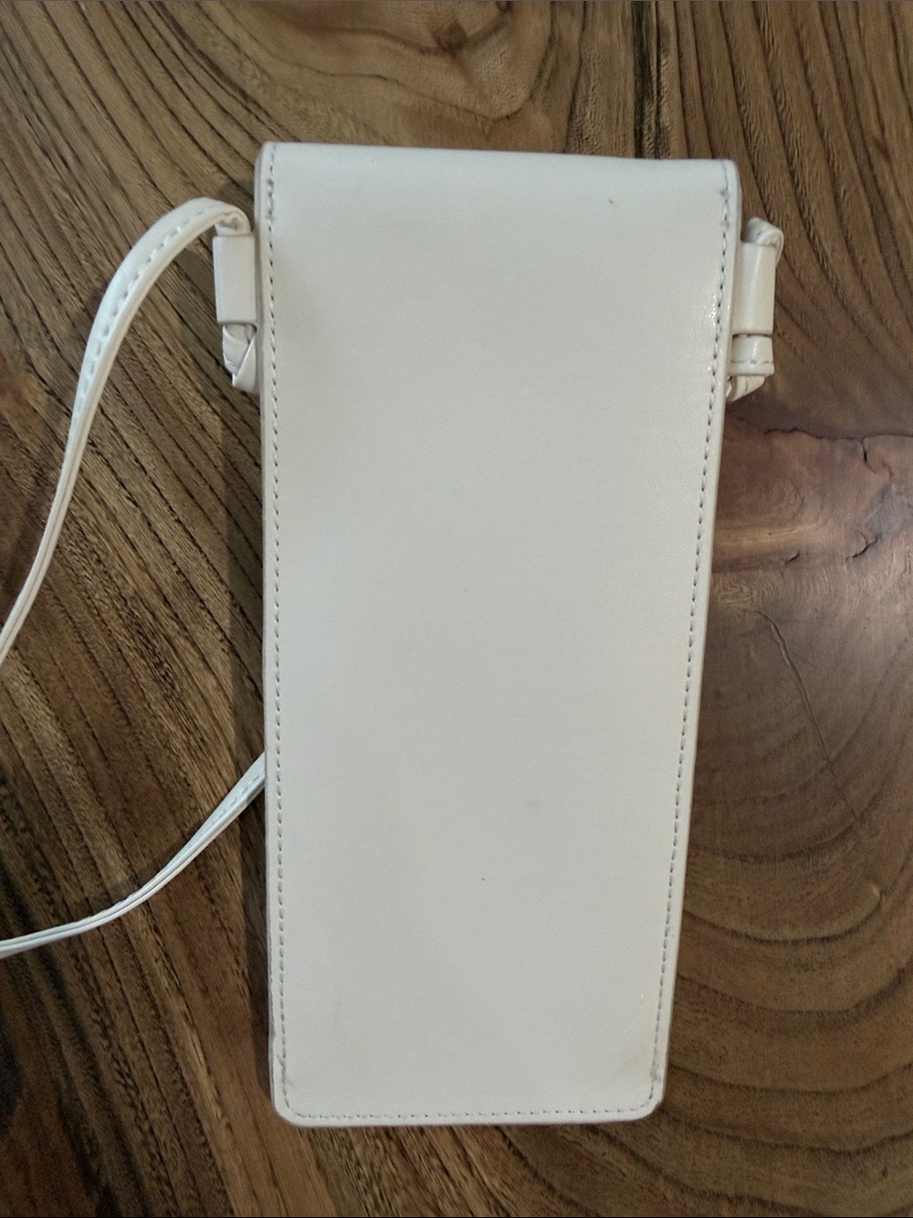 Celine White Leather Crossbody Phone Pouch with Logo - Picture 5 of 9